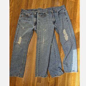 2 Pair Levis 505 Jeans Mens Sz 32x30 Denim Regular Fit Straight Leg Distressed
